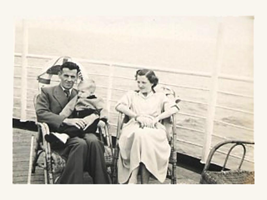 953 - 14 June - Wim & Mariet with Paul on the deck of the SS Waterman